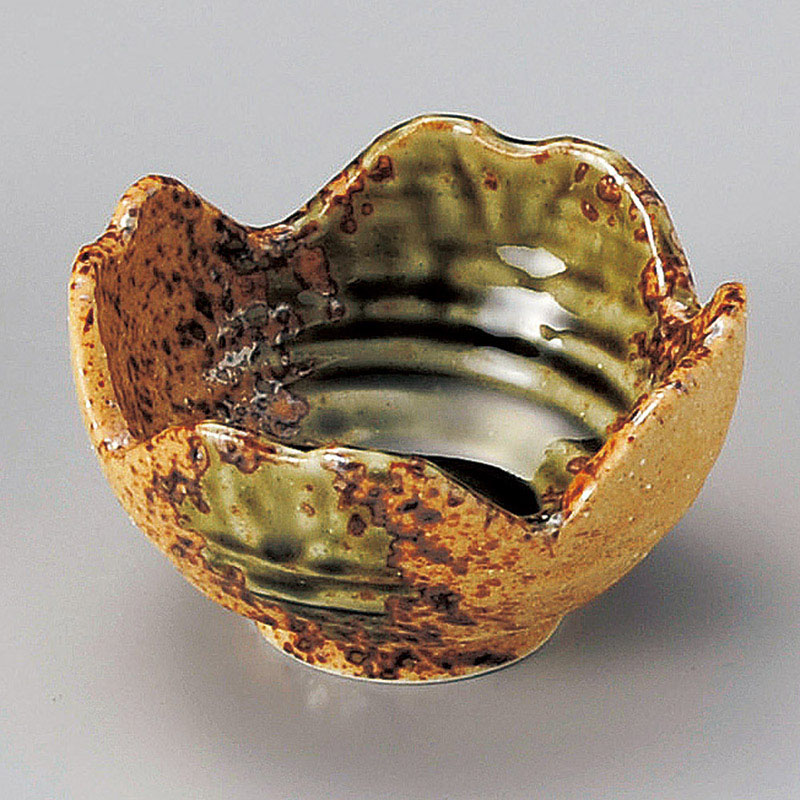 山万 11835-100 オリベ吹四ツ山小鉢(小) 1個(ご注文単位1個)【直送品】