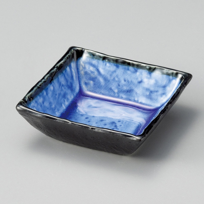 山万 12222-100 ブルー正角皿 小 1個（ご注文単位1個）【直送品】