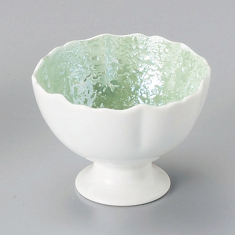 山万 12007-580 真珠ラスターヒワ高台小付  1個（ご注文単位1個）【直送品】