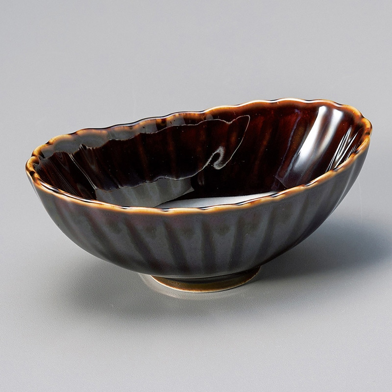 山万 12108-440 うるしブラウン11.5cm楕円 1個（ご注文単位1個）【直送品】