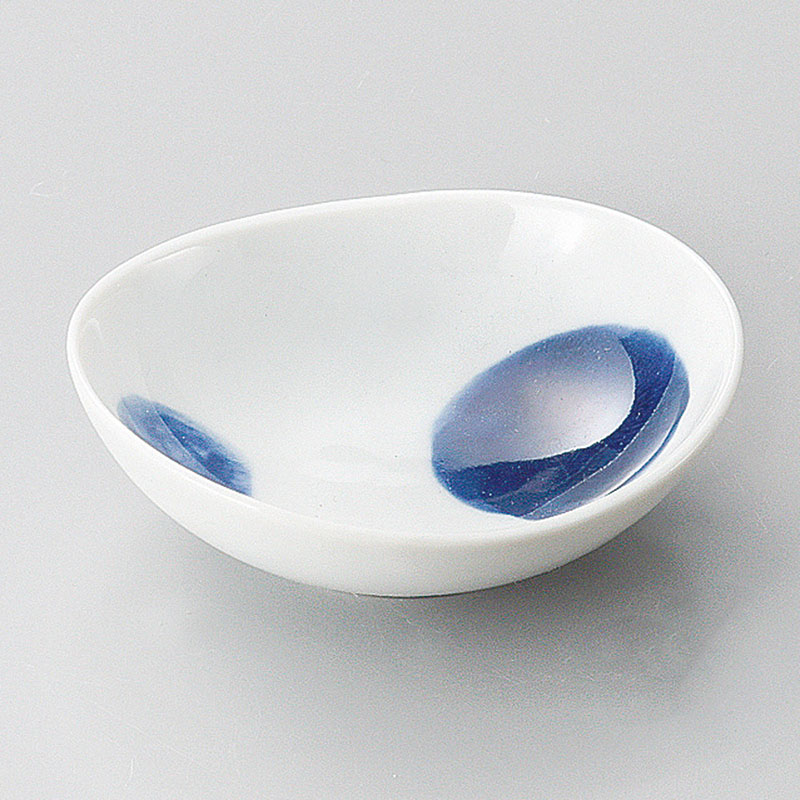 山万 12328-730 二色丸紋楕円小付(有田焼)  1個（ご注文単位1個）【直送品】