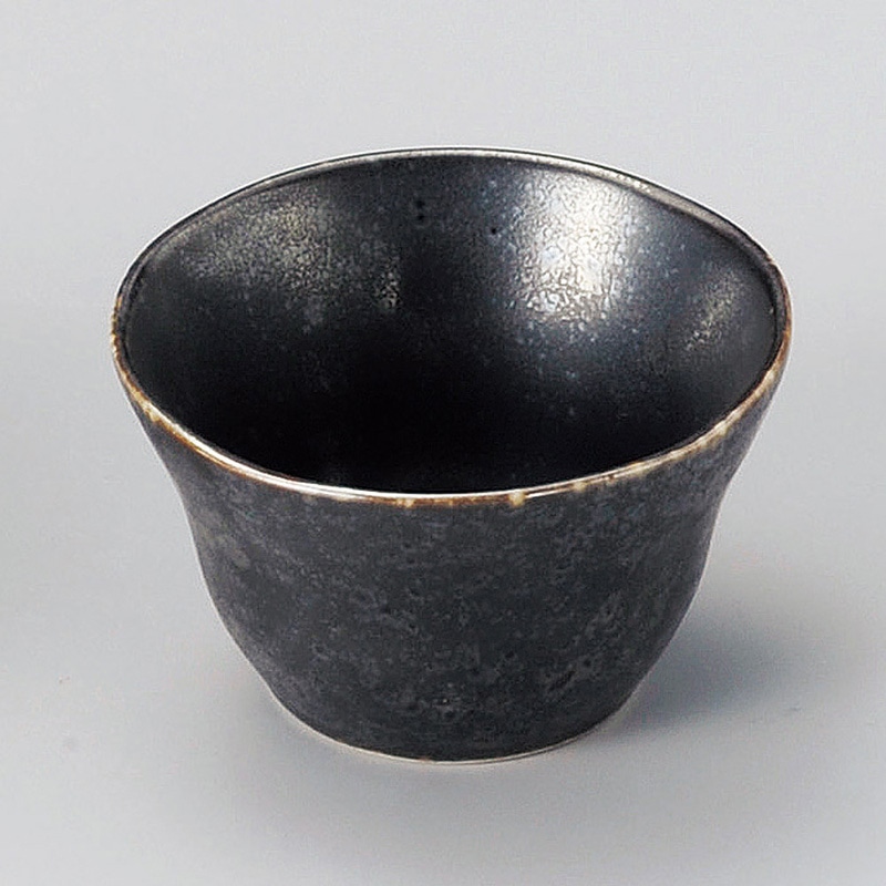 山万 12329-130 いぶし黒結晶反型小付  1個（ご注文単位1個）【直送品】