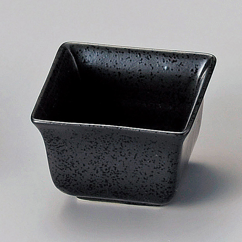 山万 12929-190 黒結晶角深小付  1個（ご注文単位1個）【直送品】