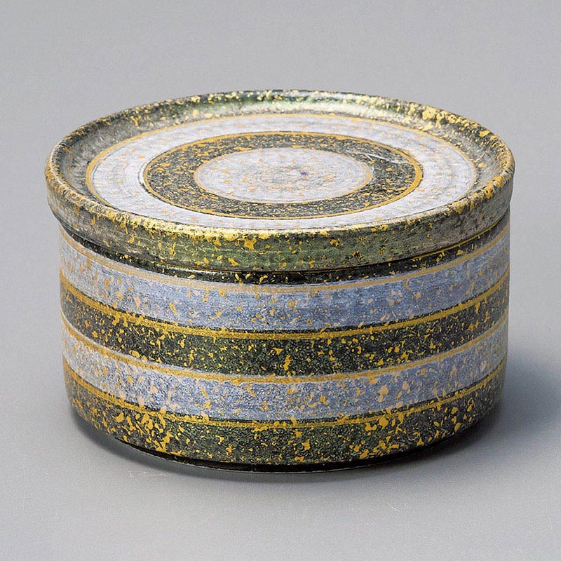 山万 12604-450 黒耀青緑金散し蓋物 大 1個（ご注文単位1個）【直送品】