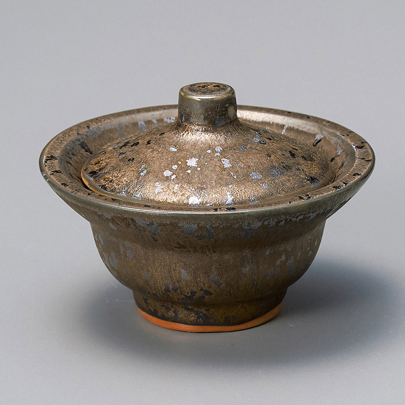 山万 12707-230 金結晶蓋付珍味鉢  1個（ご注文単位1個）【直送品】