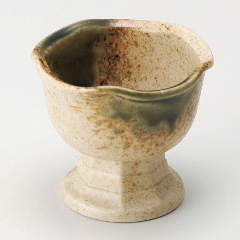 山万 12849-550 伊賀織部梅型高台珍味  1個（ご注文単位1個）【直送品】