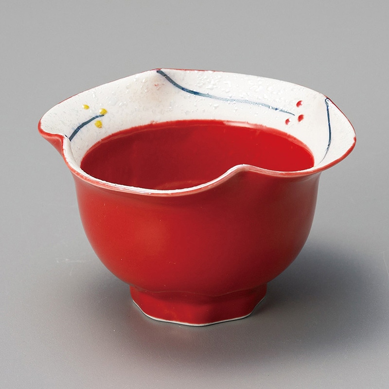 山万 11916-730 小花ラスター花渕小中付 赤 1個（ご注文単位1個）【直送品】