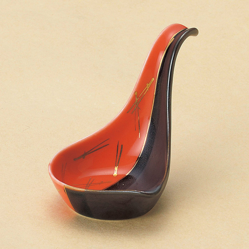 山万 12824-100 塗分金松葉レンゲ珍味  1個（ご注文単位1個）【直送品】