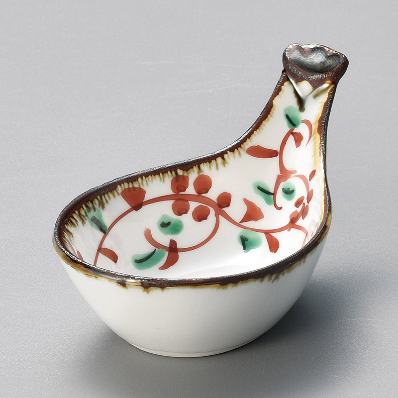 山万 12702-550 赤絵びわ型珍味  1個（ご注文単位1個）【直送品】