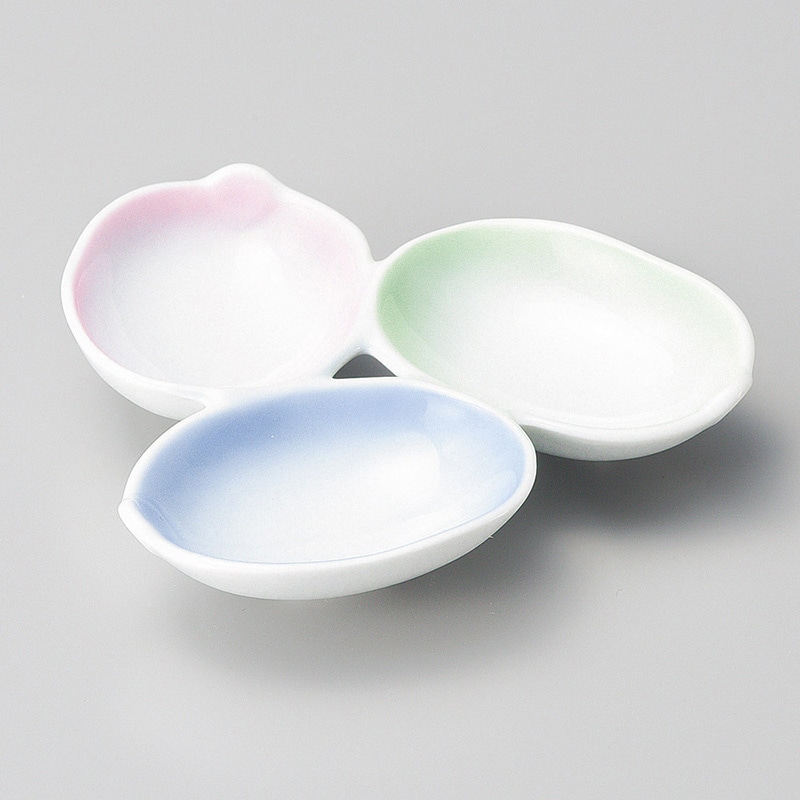 山万 13009-200 豆型三品盛皿  1個（ご注文単位1個）【直送品】