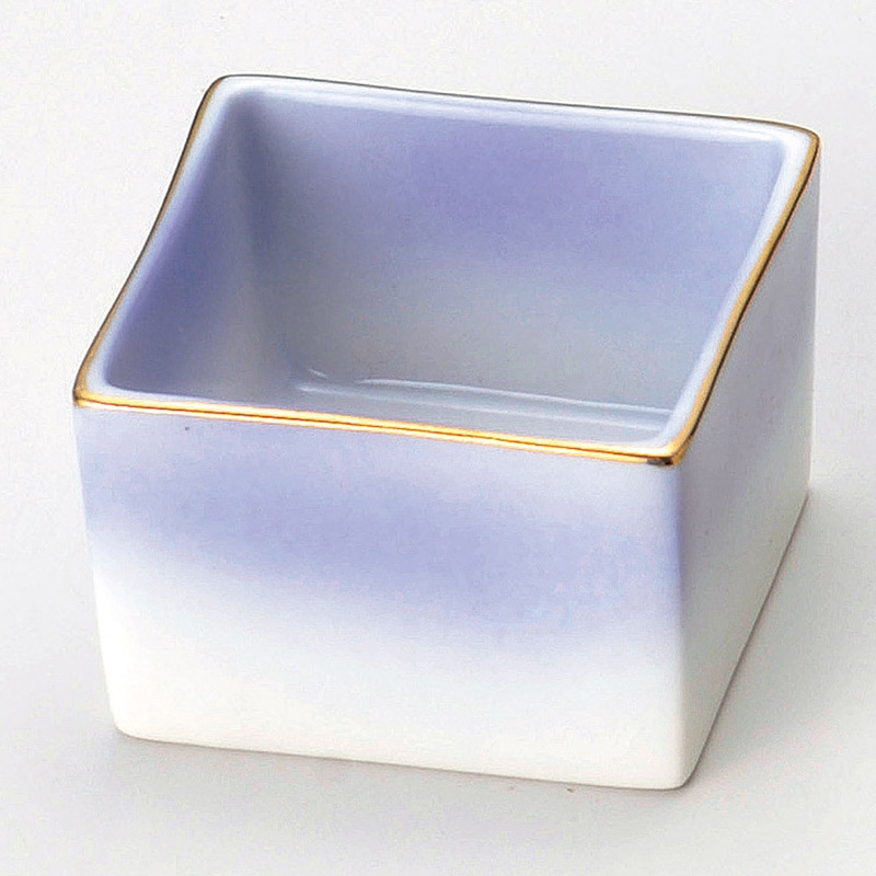 山万 13132-410 渕金コバルト吹角型珍味入  1個（ご注文単位1個）【直送品】