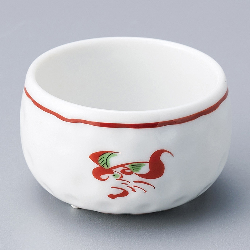 山万 13026-430 赤絵水玉三ッ足珍味(大)  1個（ご注文単位1個）【直送品】