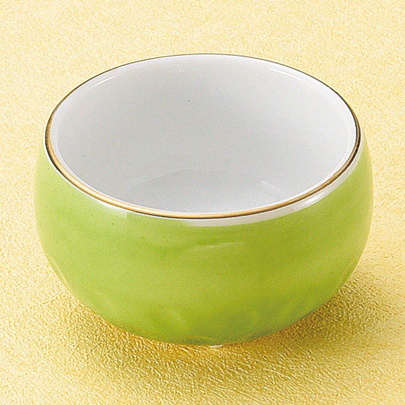 山万 13042-430 グリーン水玉三ツ足珍味(小)  1個（ご注文単位1個）【直送品】