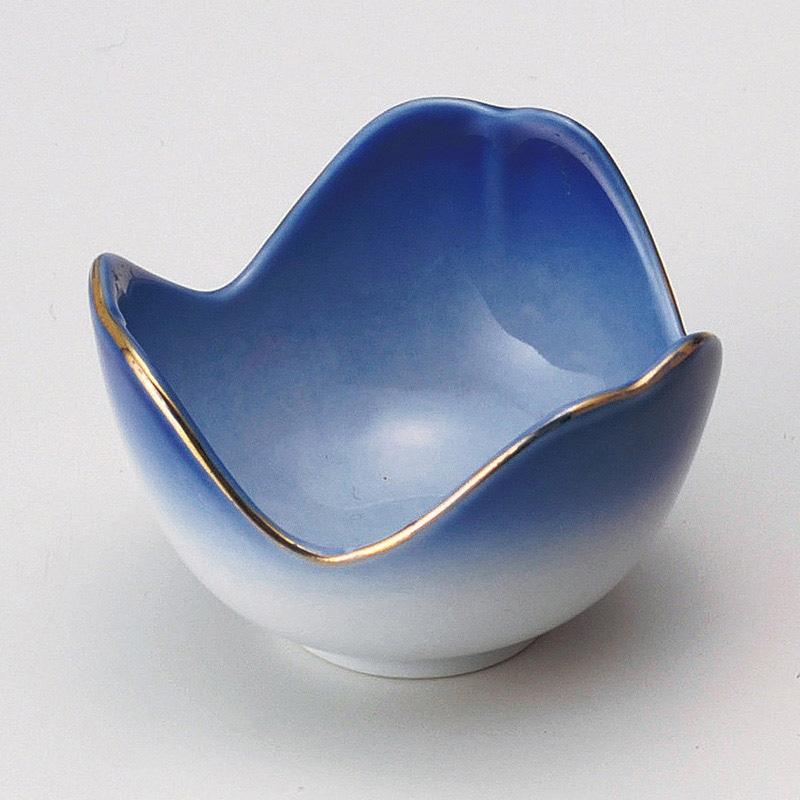 山万 13224-180 ブルー3ツ山珍味鉢  1個（ご注文単位1個）【直送品】