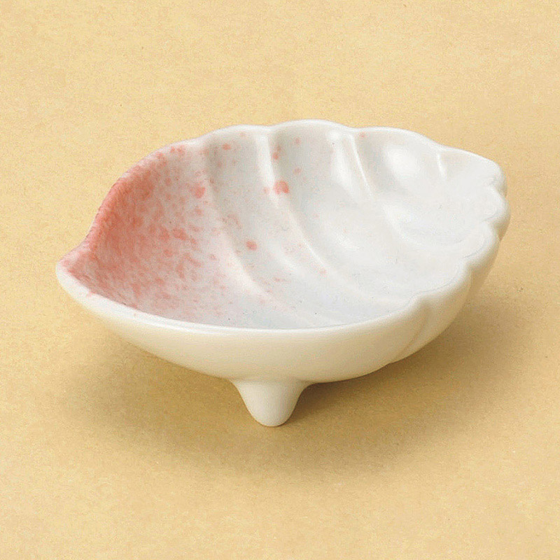 山万 13314-430 ピンク吹き巻貝型三ツ足珍味  1個（ご注文単位1個）【直送品】