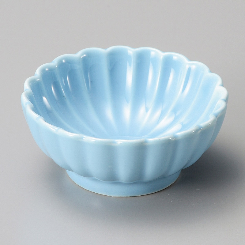 山万 13538-230 菊 水色小付 1個（ご注文単位1個）【直送品】