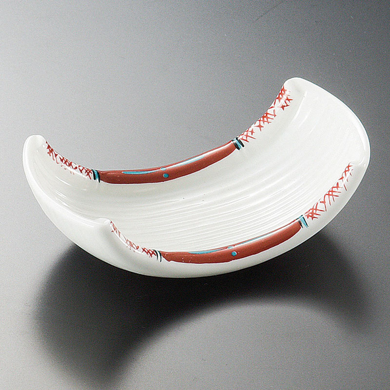 山万 13409-550 赤絵グリン反竹珍味  1個（ご注文単位1個）【直送品】