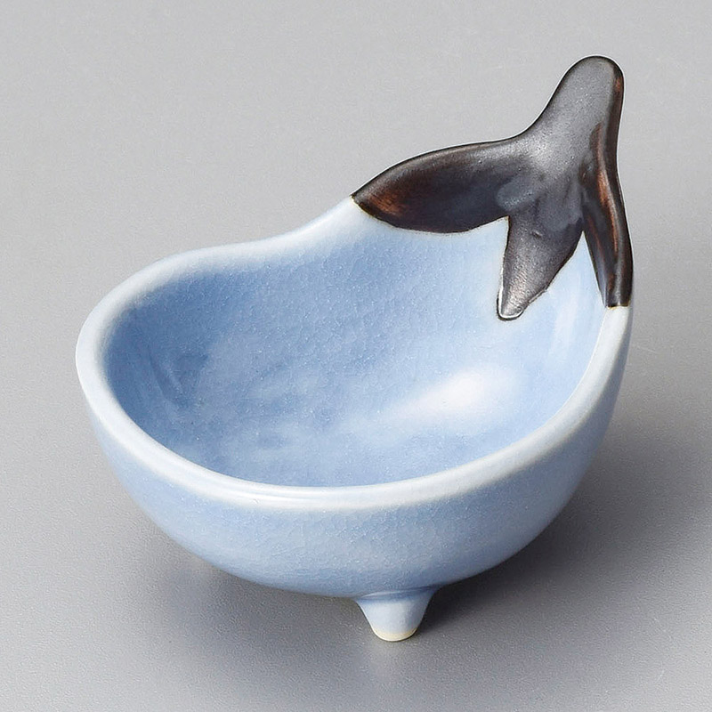 山万 13446-130 青釉ナス型珍味  1個（ご注文単位1個）【直送品】