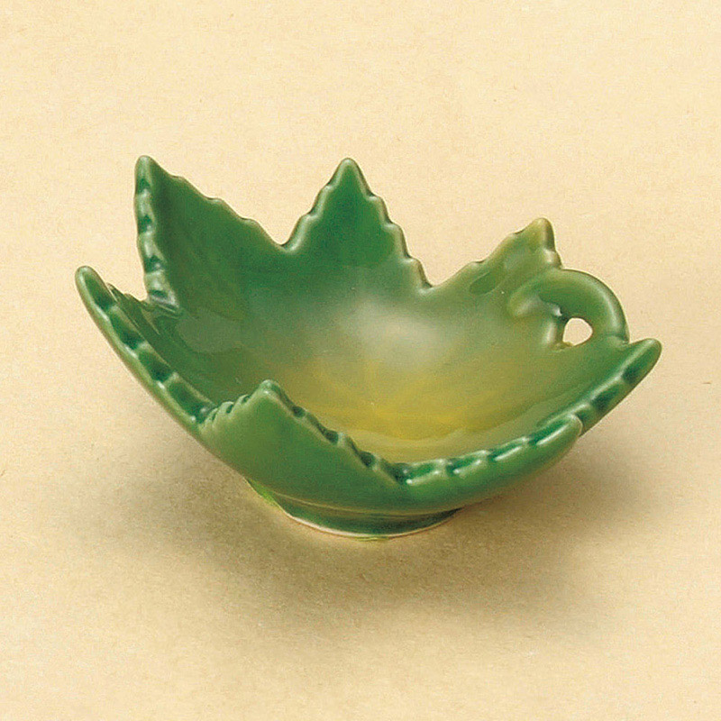 山万 13439-410 もみじ型緑珍味入  1個（ご注文単位1個）【直送品】