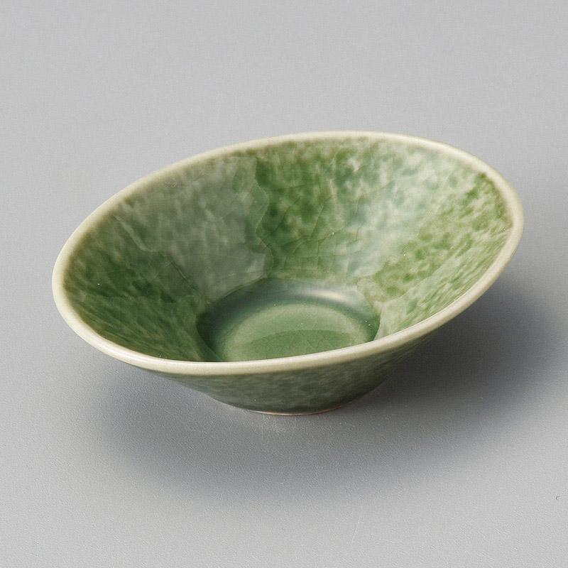 山万 13518-550 ねり抹茶石目型2.7寸楕円鉢  1個（ご注文単位1個）【直送品】