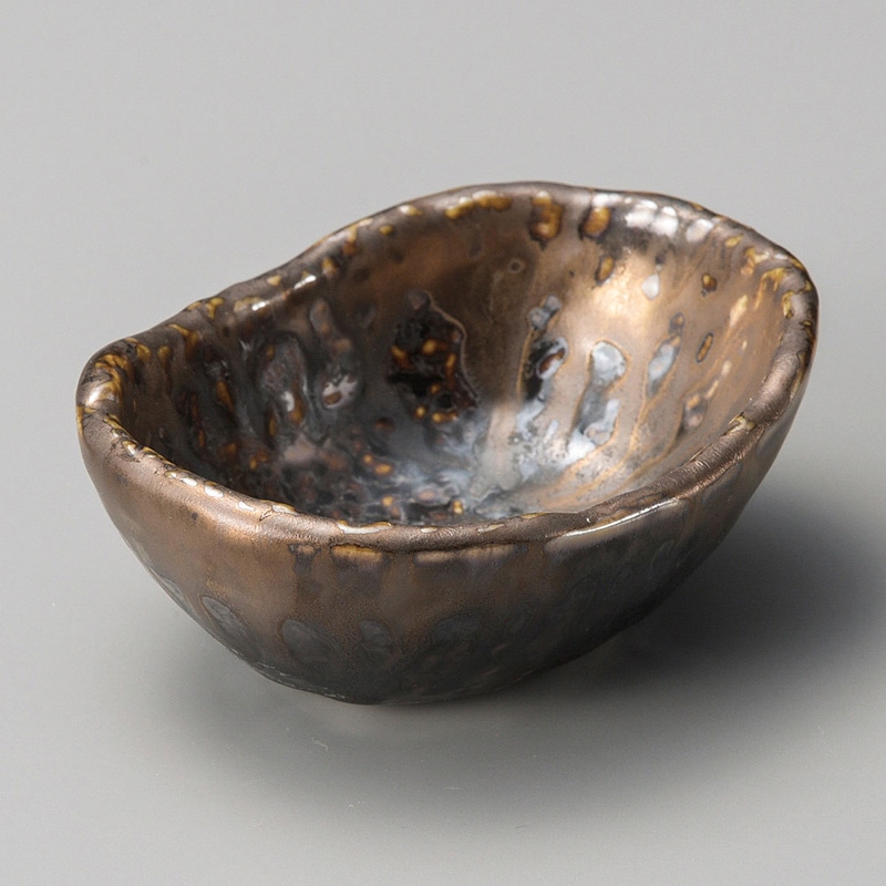 山万 13541-450 孔雀金流し楕円小付  1個（ご注文単位1個）【直送品】