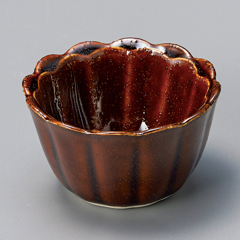 山万 13806-140 あめ釉菊型珍味 1個(ご注文単位1個)【直送品】