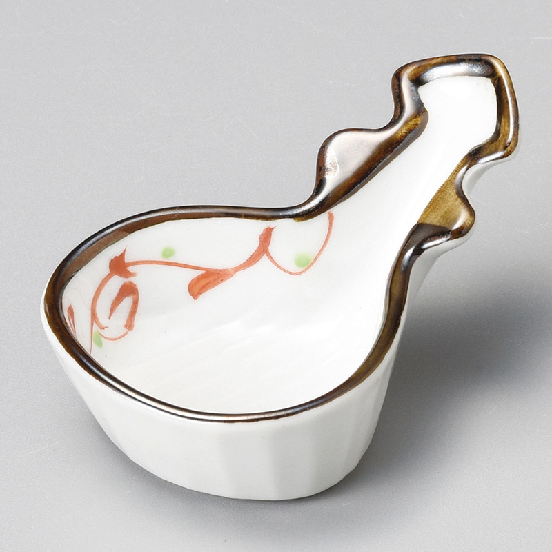 山万 13603-130 赤絵唐草びわ型珍味  1個（ご注文単位1個）【直送品】