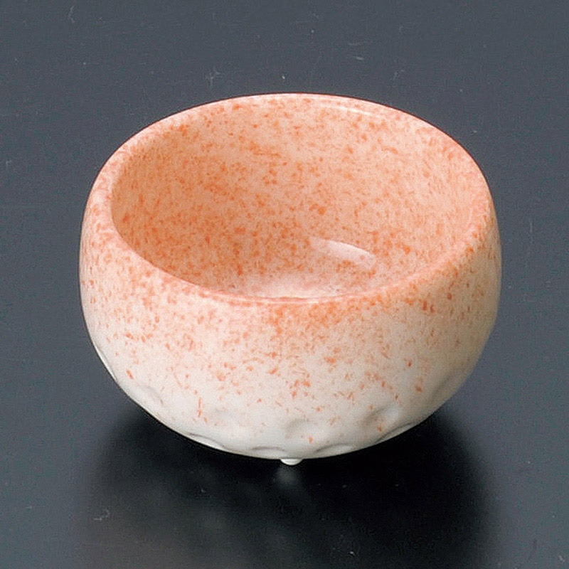 山万 13833-430 ピンク吹3つ足珍味(小)  1個（ご注文単位1個）【直送品】