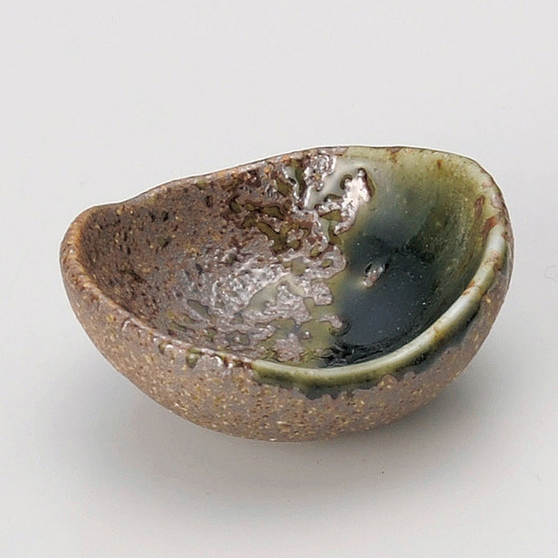 山万 13937-470 織部吹伊賀楕円珍味  1個（ご注文単位1個）【直送品】