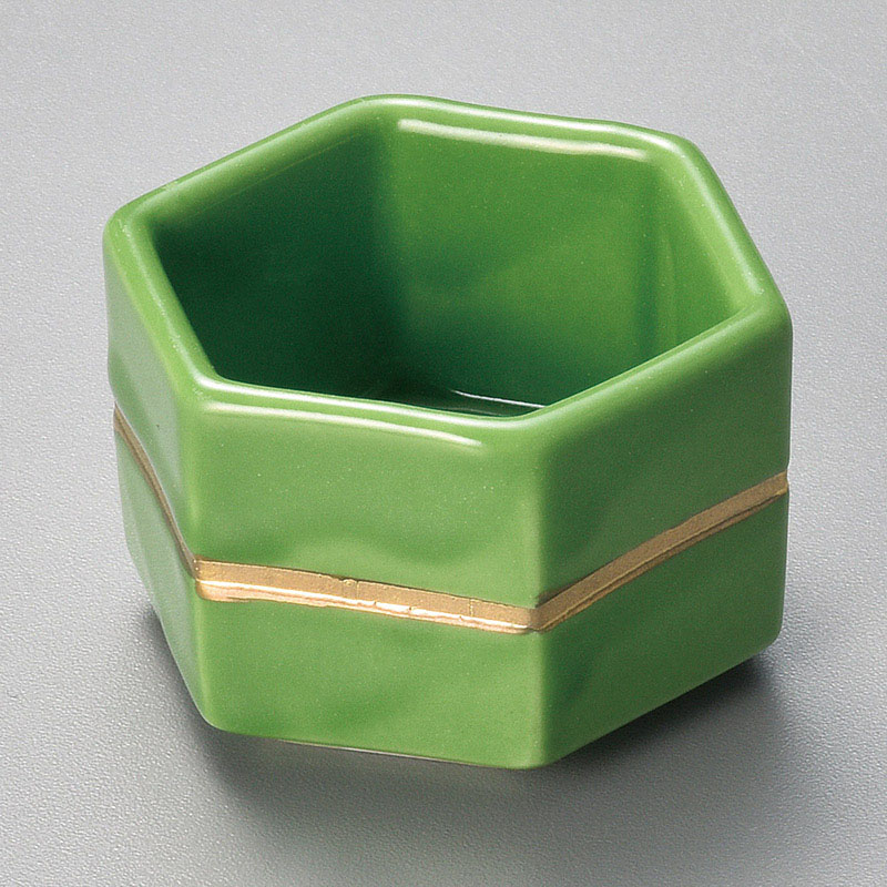 山万 13809-550 グリーン六角珍味  1個（ご注文単位1個）【直送品】