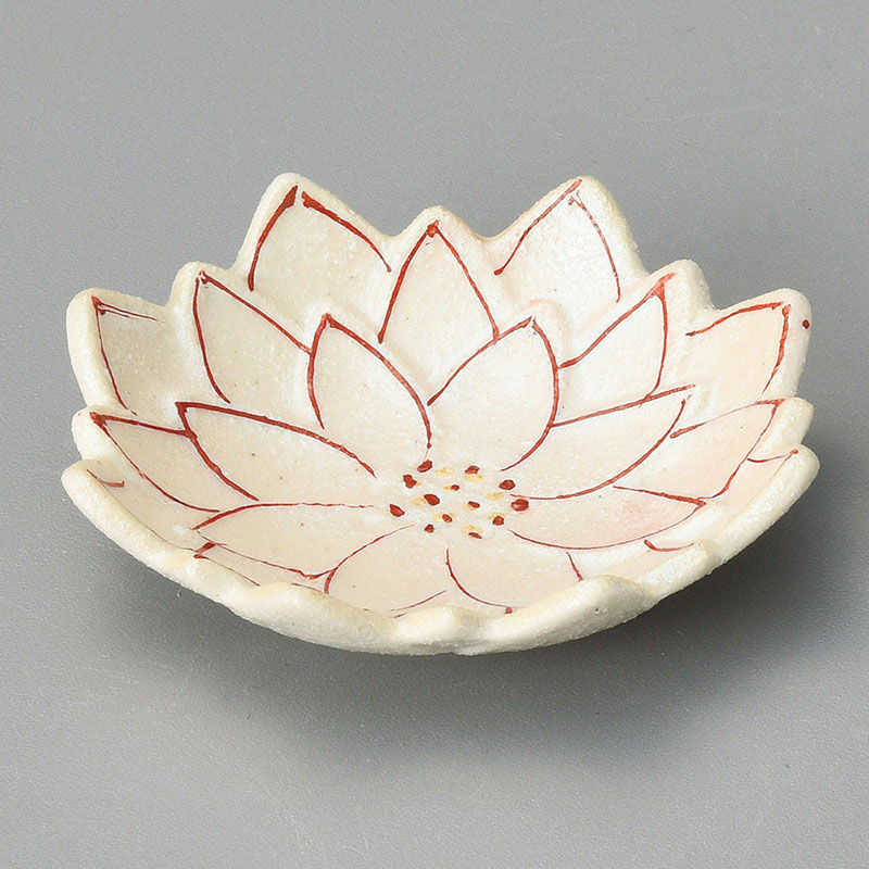 山万 13841-570 赤絵ダリア豆皿  1個（ご注文単位1個）【直送品】