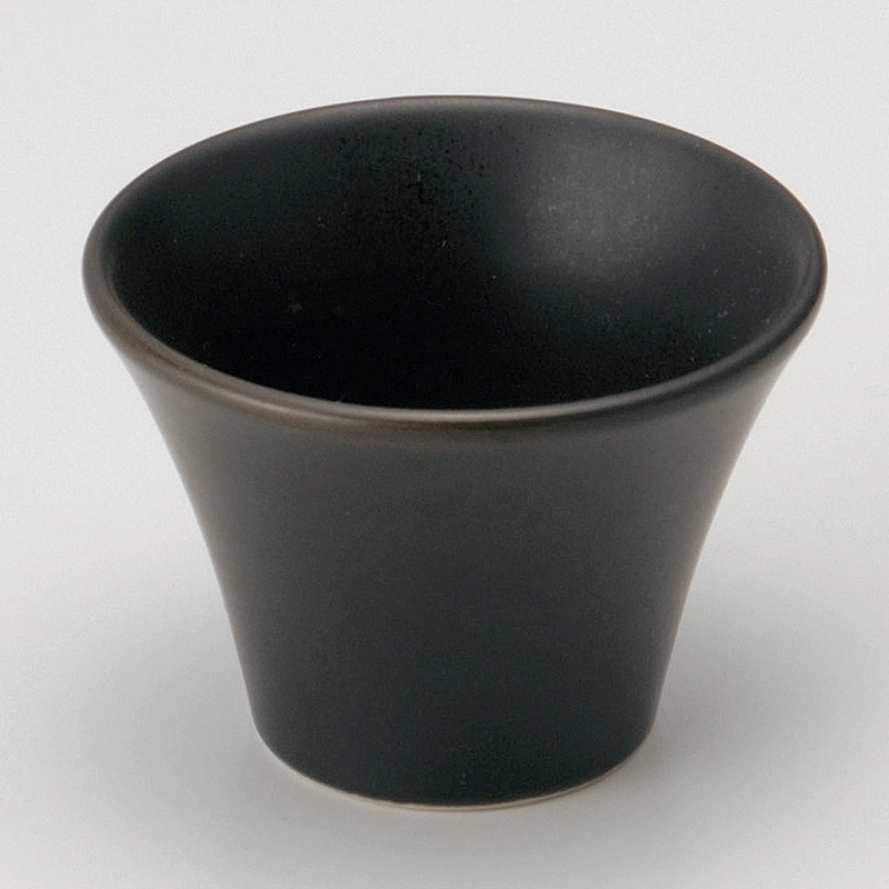 山万 14126-410 黒マット反丸型珍味入  1個（ご注文単位1個）【直送品】