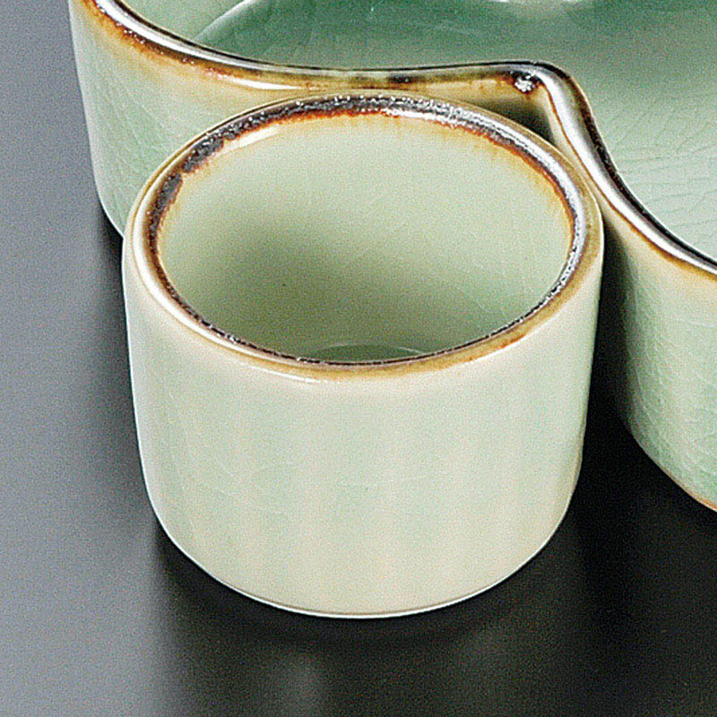 山万 14531-550 ビードロ灰釉渕錆松花堂松型組鉢 1個（ご注文単位1個）【直送品】