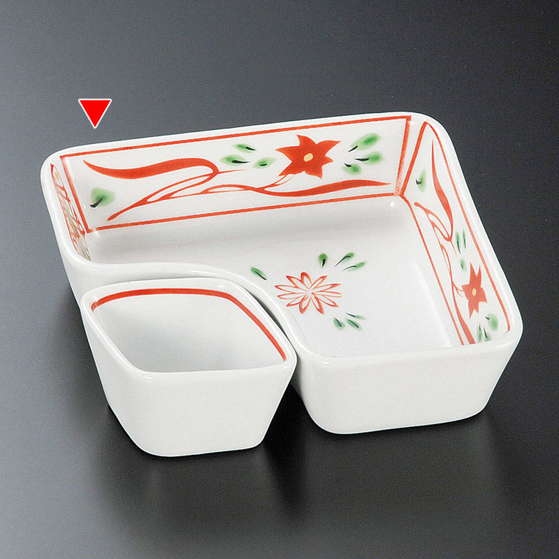 山万 14521-180 赤絵万歴L字鉢  1個（ご注文単位1個）【直送品】