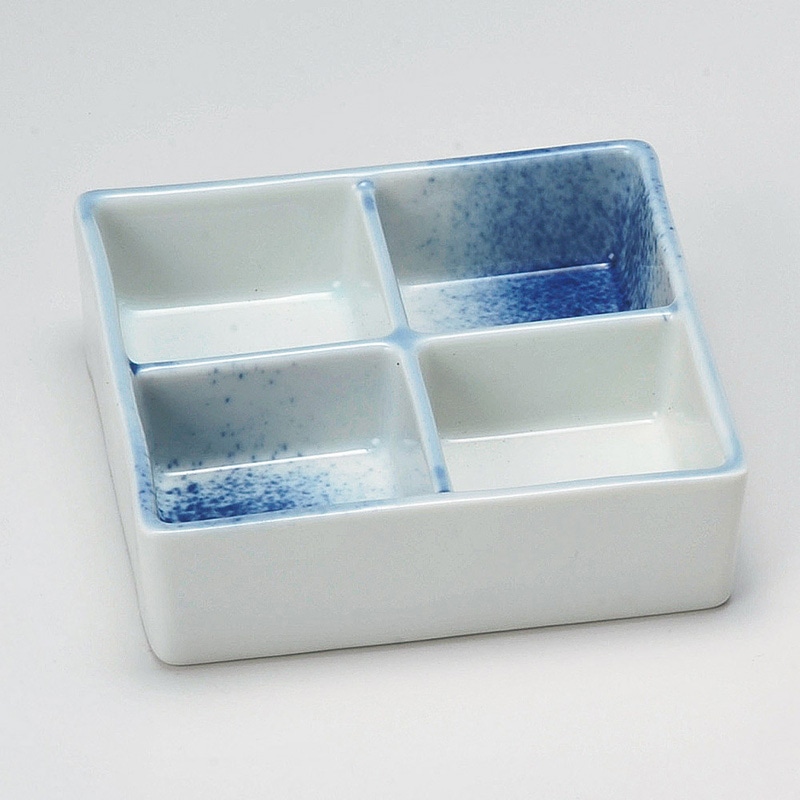 山万 14502-170 吹墨四ツ切角鉢  1個（ご注文単位1個）【直送品】