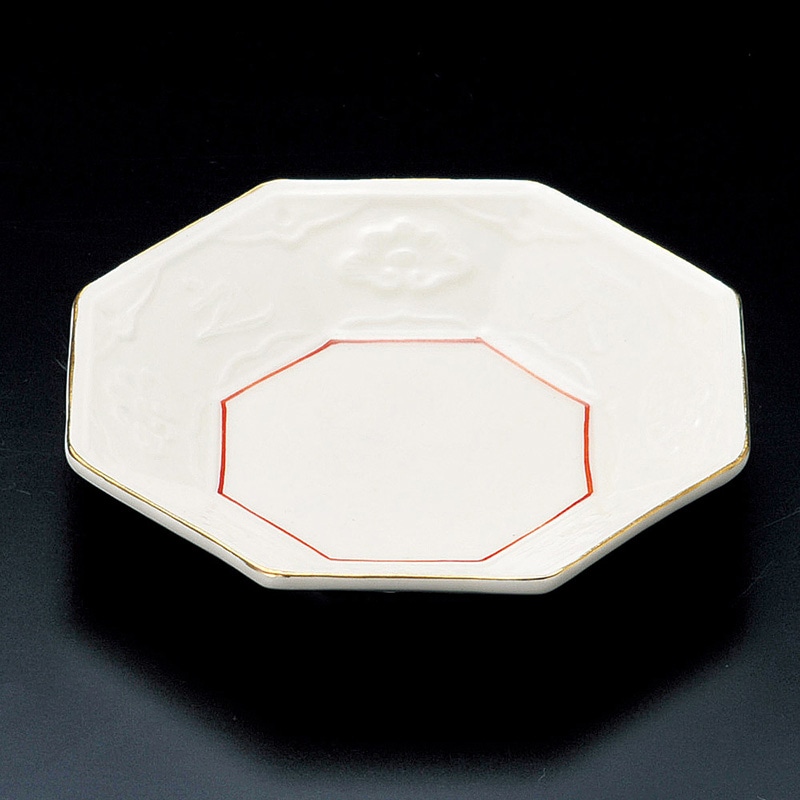 山万 14807-180 朱金線八角皿  1個（ご注文単位1個）【直送品】
