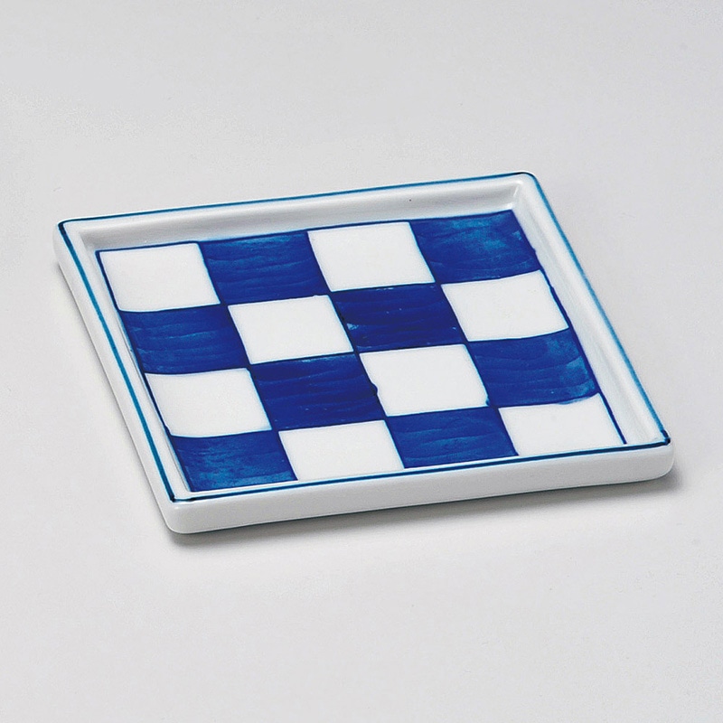 山万 14812-180 市松四角皿  1個（ご注文単位1個）【直送品】