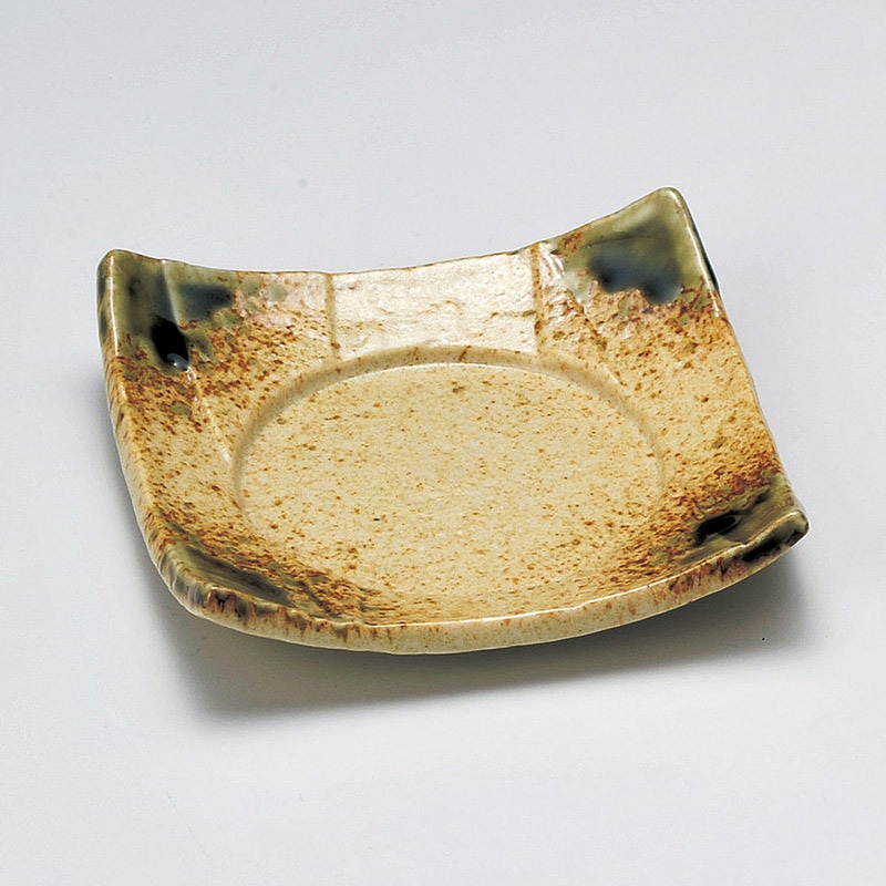 山万 14921-550 伊賀織部松花堂四方皿  1個（ご注文単位1個）【直送品】