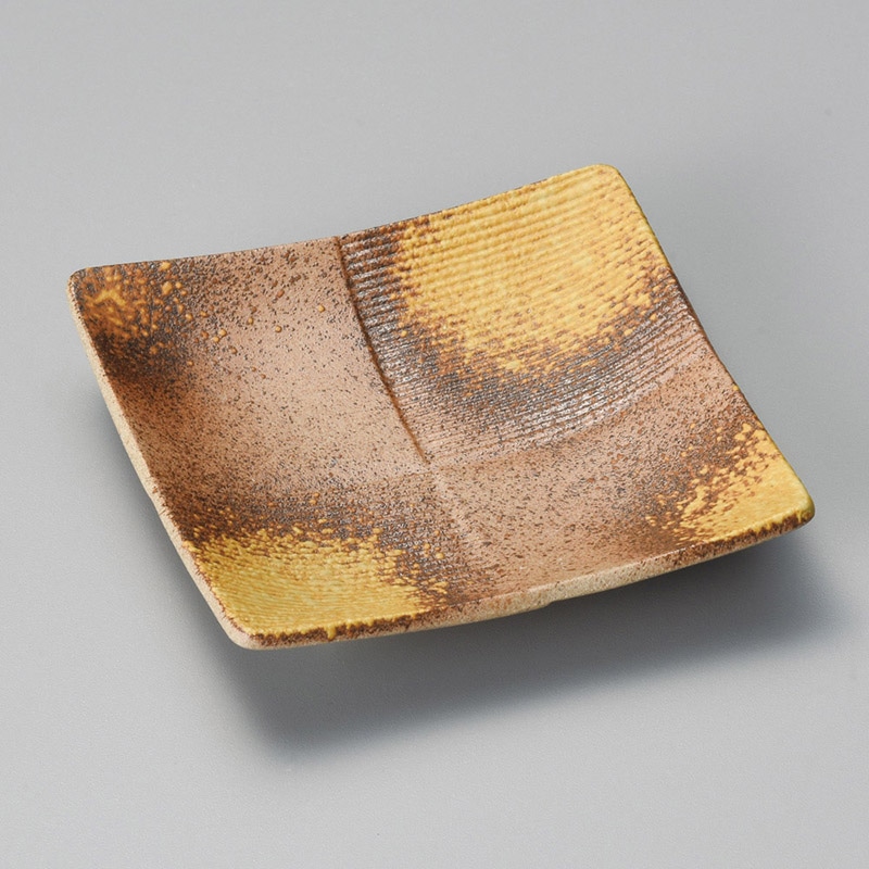 山万 14822-140 備前風市松正角皿  1個（ご注文単位1個）【直送品】