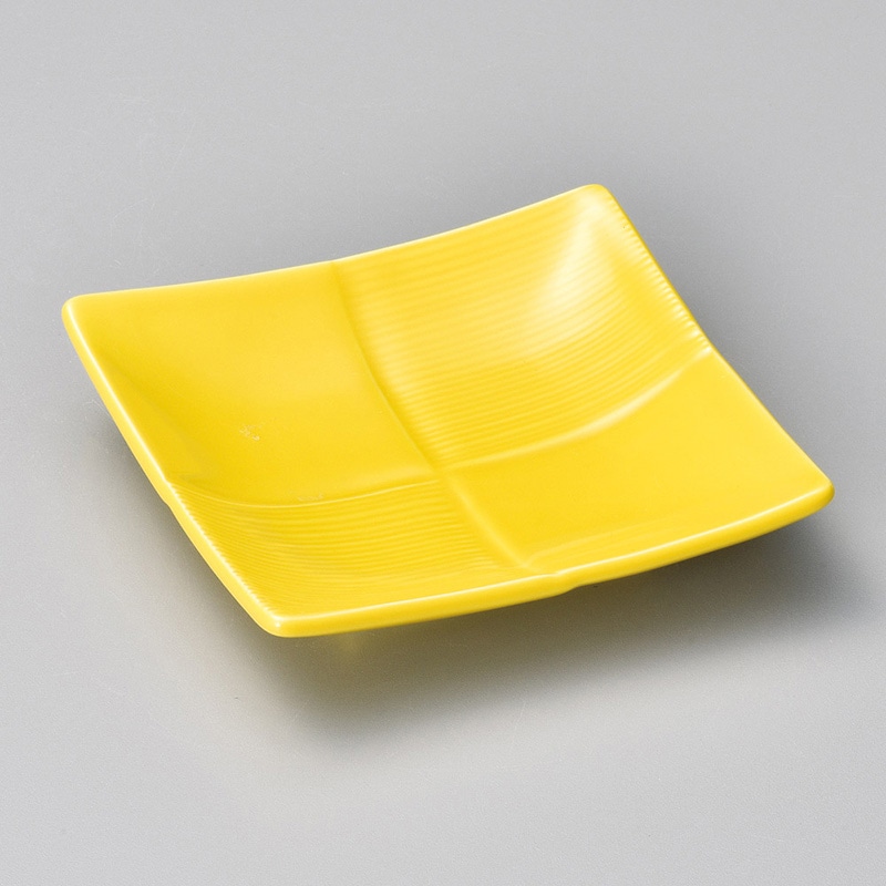 山万 14820-020 黄市松角皿  1個（ご注文単位1個）【直送品】