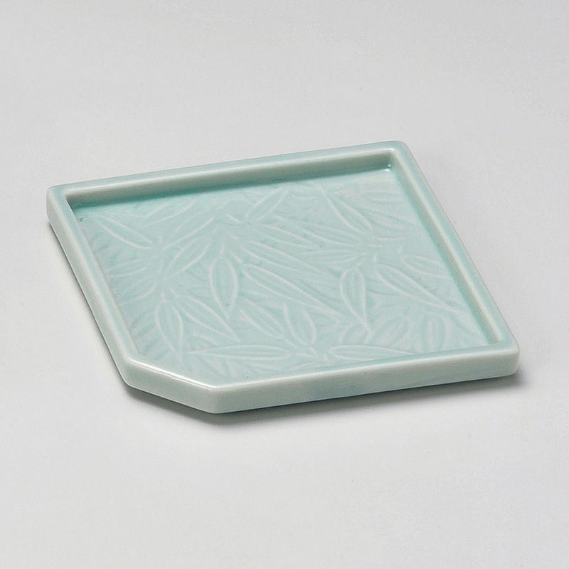 山万 14826-100 青磁笹角皿  1個（ご注文単位1個）【直送品】