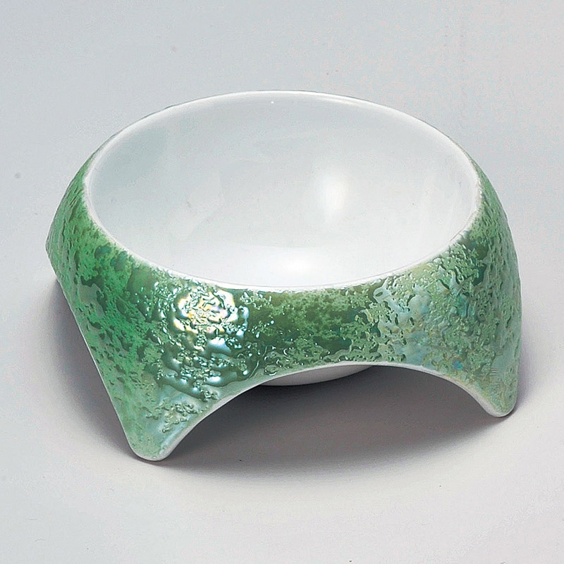 山万 14607-550 真珠ラスターヒワ吹四ツ足小鉢  1個（ご注文単位1個）【直送品】