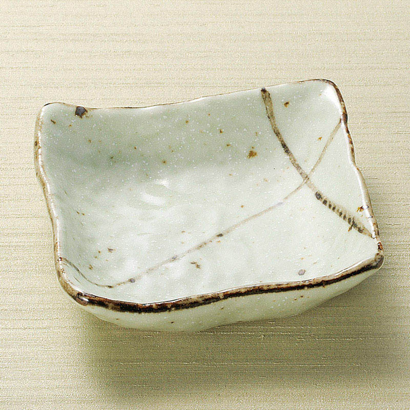 山万 14928-550 グリーン斑点4.0角小鉢  1個（ご注文単位1個）【直送品】