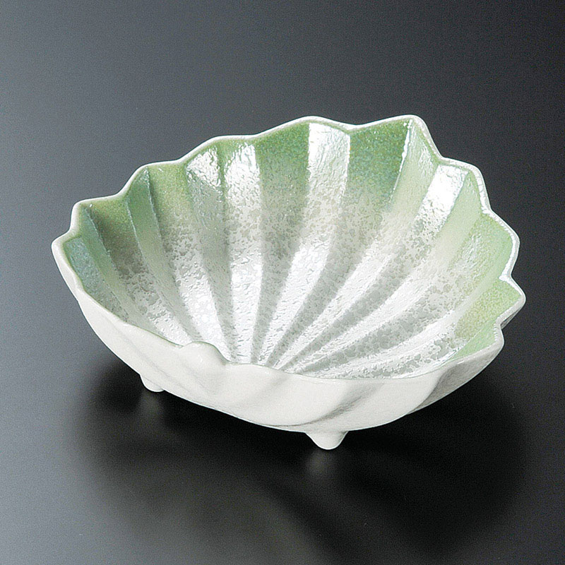 山万 14905-130 ヒワ吹ラスター葉型鉢  1個（ご注文単位1個）【直送品】