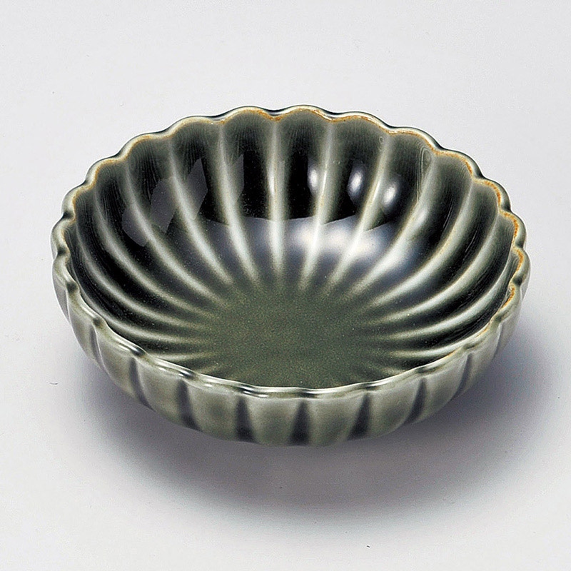 山万 15008-580 織部菊型鉢  1個（ご注文単位1個）【直送品】