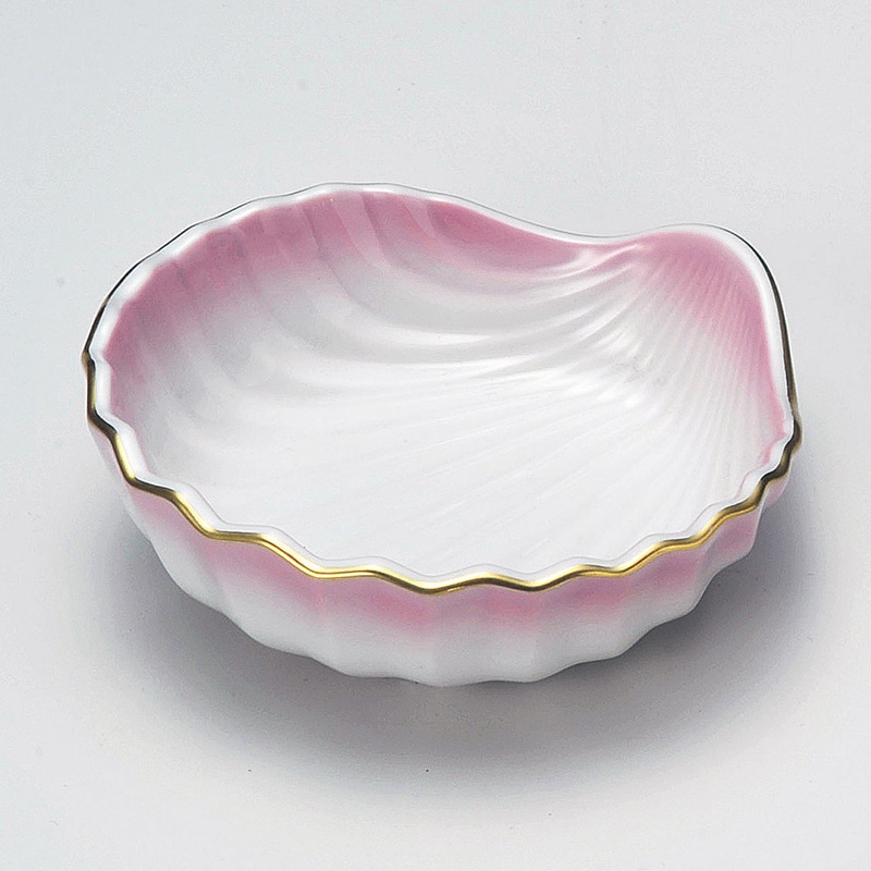 山万 14906-170 渕金ピンク吹貝型小鉢  1個（ご注文単位1個）【直送品】