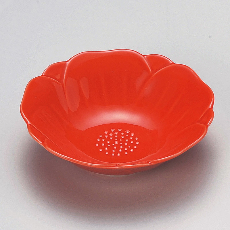 山万 15014-180 赤椿深皿  1個（ご注文単位1個）【直送品】