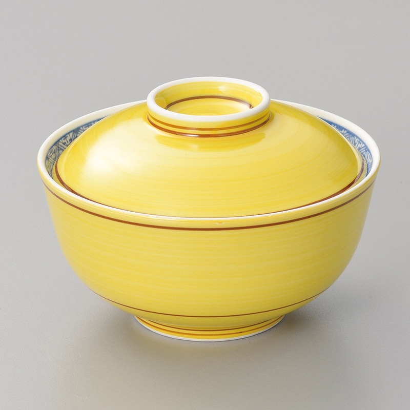 山万 15705-470 黄刷毛牛若円菓子碗  1個（ご注文単位1個）【直送品】