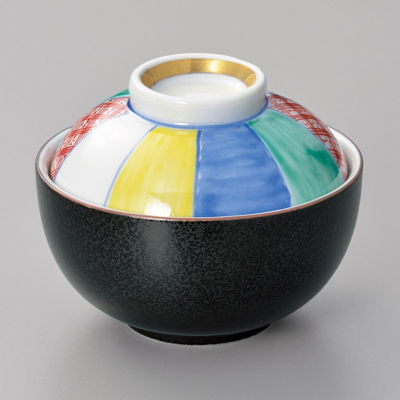 山万 15916-130 黒結晶紙風船小煮物碗  1個（ご注文単位1個）【直送品】