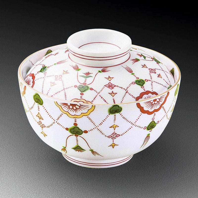 山万 15804-450 赤絵瓔珞中蓋向  1個（ご注文単位1個）【直送品】